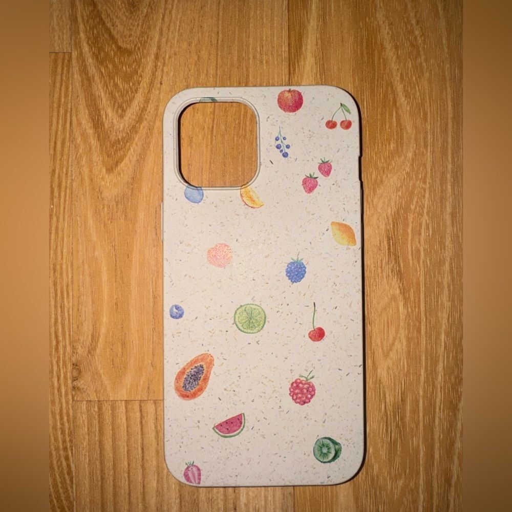 iPhone 12 Pro Max Eco-Friendly White Fruit Pattern Phone Case - Unbranded